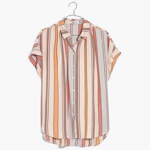Madewell Colorful Stripe Button Front Shirt Women’s Large